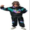 Foxxeo Men's 1980s Tracksuit Costume - Black/Green/Purple, Basic Version Without Pockets, Size 4XL view 4