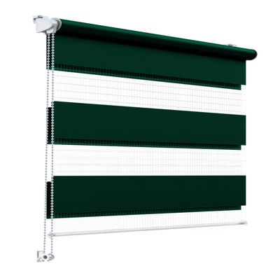 Stylo Day & Night Roller Blind, No Drilling, 52 x 220 cm, Bottle Green