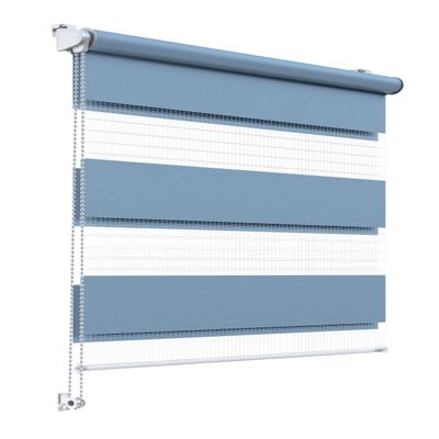 Stylo Day and Night Roller Blind, No Drilling, Light Blue, 92 x 150 cm