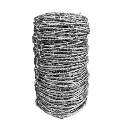 XLIHAWY Barbed Wire Roll, 4-Point Galvanized Steel Fence, Easy to Bend (100 m)