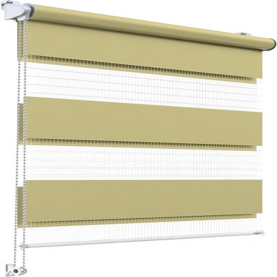 Stylo Day-Night Roller Blind, No-Drill, Semi-Transparent and Blackout, 96 x 220 cm, Soft Pastel Green