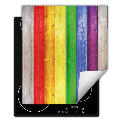 DarHaus Roll-Up Induction Cooktop Cover, Wood Design, 45 x 52 cm