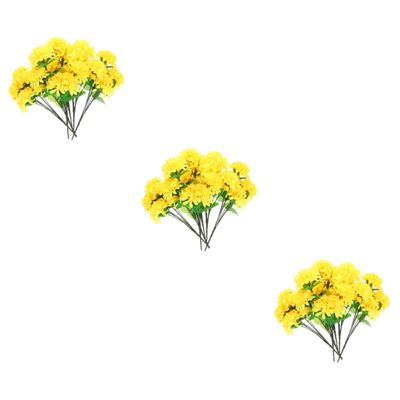 Alipis 3 Pieces, 6 Artificial Cemetery Chrysanthemum Flowers, Lifelike Plastic Stems for Memorial Decoration