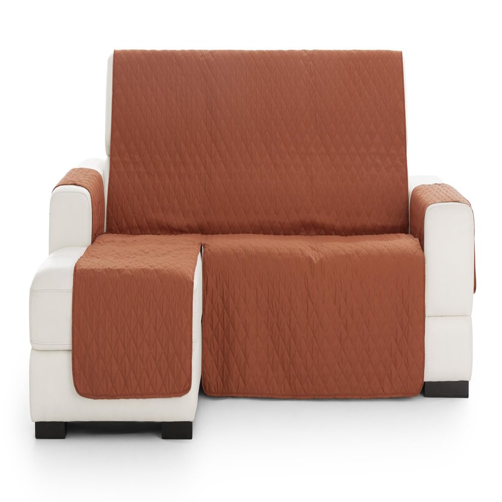 Milica Michelle Padded Reversible Chaise Lounge Sofa Cover, 240 cm, Terracotta