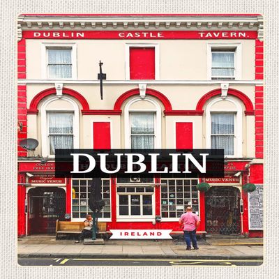DekoDrom Dublin Ireland Castle Tavern Wooden Wall Sign, 20 x 30 cm