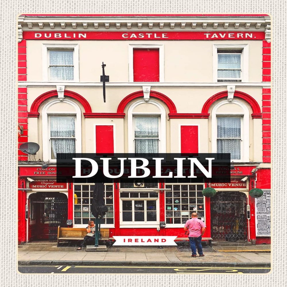 DekoDrom Dublin Ireland Castle Tavern Wooden Wall Sign, 20 x 30 cm