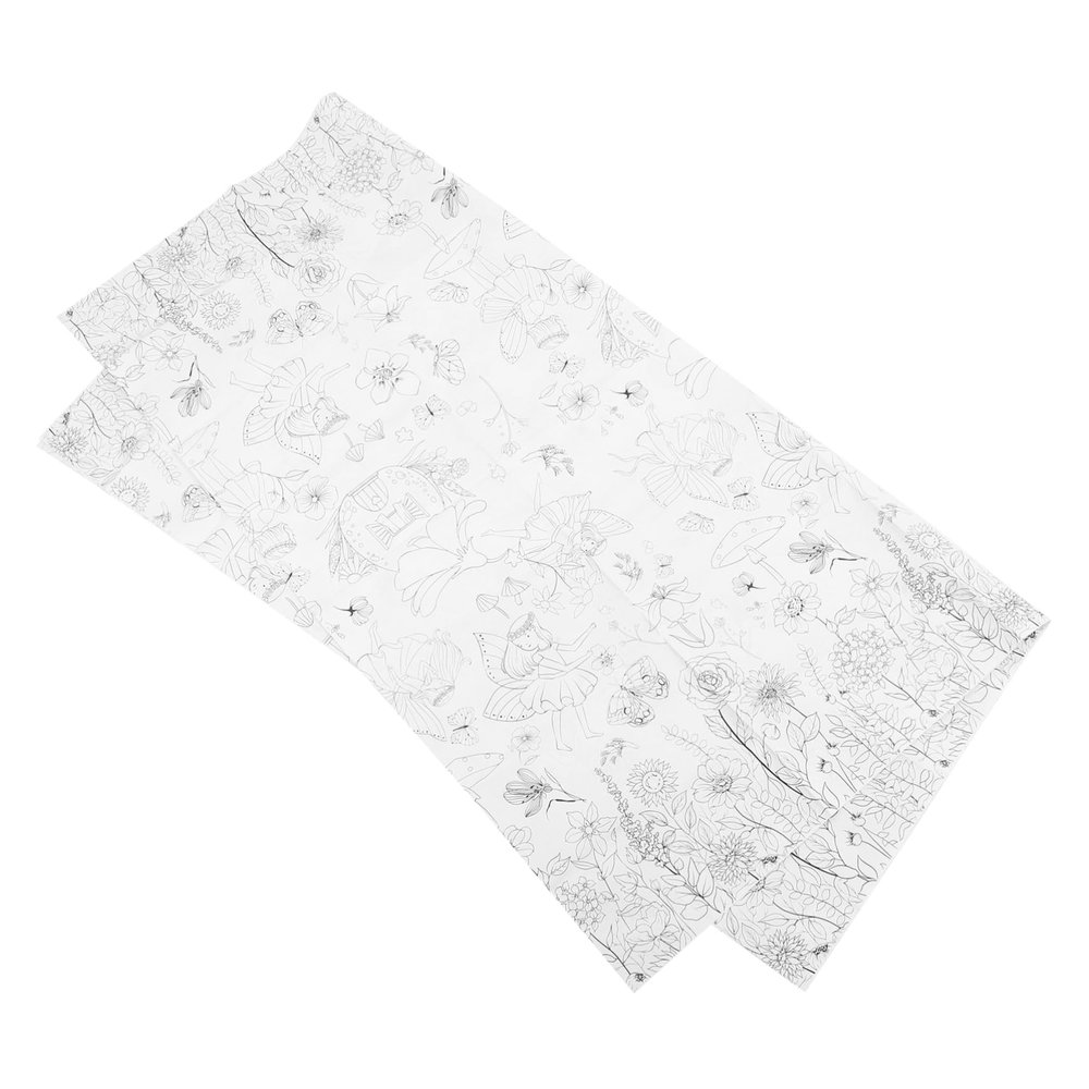 Flower Fairy Paper Tablecloth for Children's Birthday, Rectangular