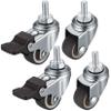 Furniture Casters, 4-Pack, M8 2-Inch Swivel Casters with Brakes view 1