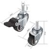 Furniture Casters, 4-Pack, M8 2-Inch Swivel Casters with Brakes view 2