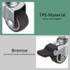 Furniture Casters, 4-Pack, M8 2-Inch Swivel Casters with Brakes view 3