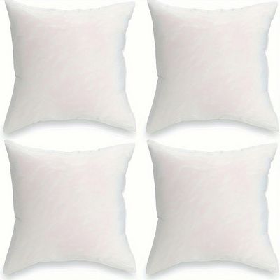 4-Piece Pillow Insert Set, Square Cushion Inserts, 30.48 x 50.8 cm