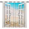 ANHOPE Ocean Beach Starfish Seashell Blackout Thermal Curtains, 2-Piece Set, 90 x 55 in view 2