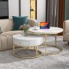 Merax 2-Piece Round Nesting Coffee Table Set view 1
