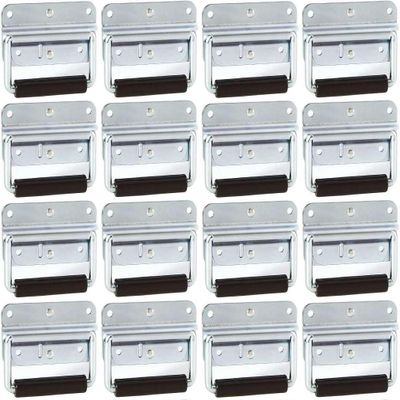 Adam Hall 16 x 3412 Spring-Loaded Folding Case Handle, 102 x 81 mm, Silver Steel