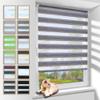 Zarnan Klemmfix Double Roller Blind, No Drilling, Marble, 70 x 210 cm (66 cm Fabric Width) view 1