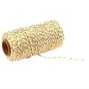 100 m x 2 mm Glitter Cotton Cord, Beige Gold view 1