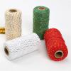 100 m x 2 mm Glitter Cotton Cord, Beige Gold view 2