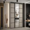 MEBLE KRYSPOL Dakota 5 Wardrobe with Three Sliding Doors, Mirror, Clothes Rail and Shelves, 235.2 x 150 x 60 cm, Cashmere Black view 2