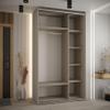 MEBLE KRYSPOL Dakota 5 Wardrobe with Three Sliding Doors, Mirror, Clothes Rail and Shelves, 235.2 x 150 x 60 cm, Cashmere Black view 3