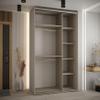 MEBLE KRYSPOL Dakota 5 Wardrobe with Three Sliding Doors, Mirror, Clothes Rail and Shelves, 235.2 x 150 x 60 cm, Cashmere Black view 4