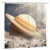 VACSAX Shower Curtain, 72 x 72 in, Waterproof, Washable Fabric, Two Saturn Print, with Hooks view 2