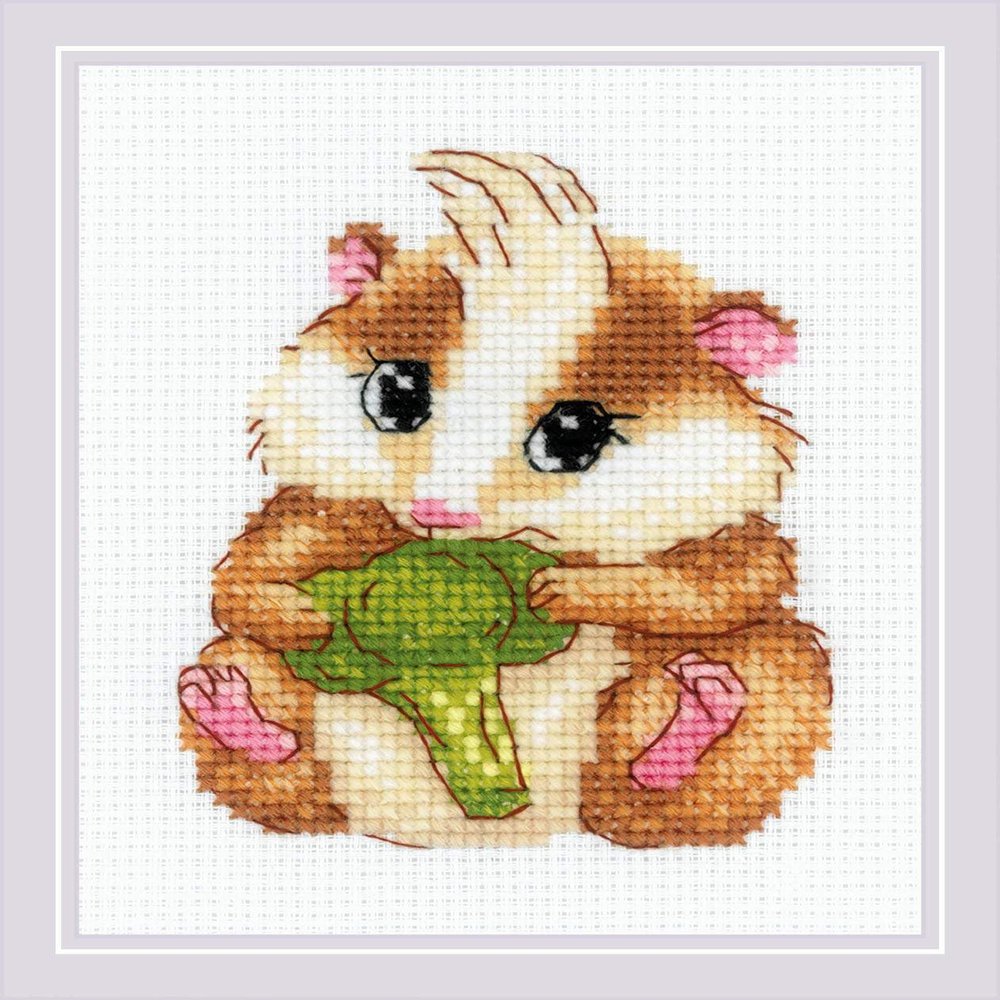 RIOLIS 2185 Hamster Counted Cross-Stitch Kit, 12.7 x 15.9 cm
