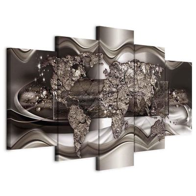 B&D XXL Modern 5-Piece Gel-Texture Canvas Print, 100 x 50 cm