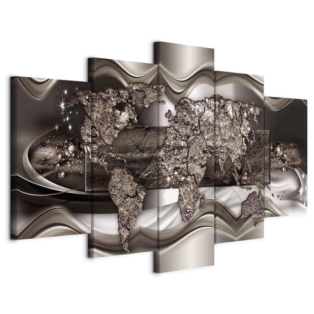 B&D XXL Modern 5-Piece Gel-Texture Canvas Print, 100 x 50 cm