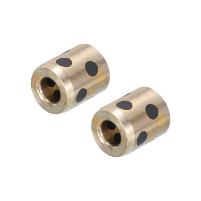 QUARKZMAN 5 mm Bore Plain Bearings, 10 mm OD, 15 mm Height, Brass and Graphite, 2-Pack