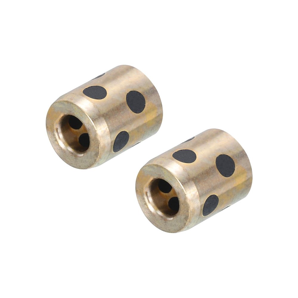 QUARKZMAN 5 mm Bore Plain Bearings, 10 mm OD, 15 mm Height, Brass and Graphite, 2-Pack