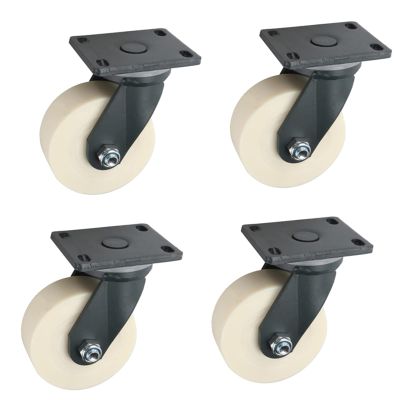 Swivel, Brake, and Rigid Casters, Stainless Steel, Quiet and Smooth-Rolling, 2, 3, 4, and 5 in, for Indoor and Outdoor Use