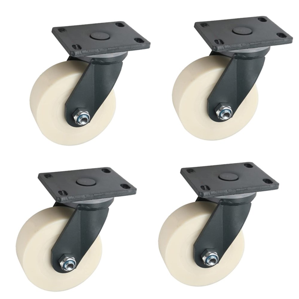 Swivel, Brake, and Rigid Casters, Stainless Steel, Quiet and Smooth-Rolling, 2, 3, 4, and 5 in, for Indoor and Outdoor Use