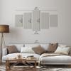 B&D XXL – Modern 5-Piece Gel-Texture Canvas Wall Art, 200 x 100 cm view 3