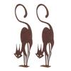 Sosoport Rusty Metal Cat Statues, 2-Piece Set for Garden and Fence view 1