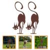 Sosoport Rusty Metal Cat Statues, 2-Piece Set for Garden and Fence view 3
