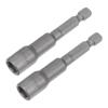 Magnetic Hex Socket, 8 mm, 65 mm, 1/4 in. Hex Shank, CR-V Steel, 2-Pack view 1