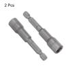 Magnetic Hex Socket, 8 mm, 65 mm, 1/4 in. Hex Shank, CR-V Steel, 2-Pack view 3