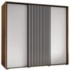 MEBLE KRYSPOL Sapporo 1 Modern Wardrobe with Three Sliding Doors, Rod and Shelves, 205.2 x 190 x 60 cm, Artisan White/Black view 1
