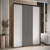 MEBLE KRYSPOL Sapporo 1 Modern Wardrobe with Three Sliding Doors, Rod and Shelves, 205.2 x 190 x 60 cm, Artisan White/Black view 2