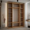 MEBLE KRYSPOL Sapporo 1 Modern Wardrobe with Three Sliding Doors, Rod and Shelves, 205.2 x 190 x 60 cm, Artisan White/Black view 3