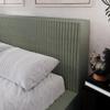 Emporius Buffy Upholstered Bed 200 x 200 cm with Thick Foam, Slatted Base and Storage Box, Olive Vito 77 view 3