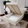 Emporius Buffy Upholstered Bed 200 x 200 cm with Thick Foam, Slatted Base and Storage Box, Olive Vito 77 view 4
