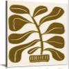 Linocut Houseplant #2 Framed Canvas Print, 61 x 41 cm view 1