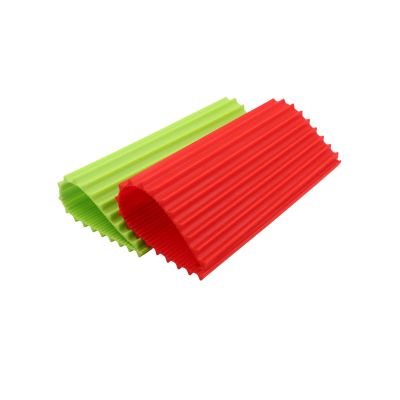 GUEDKIKL 2-Pack Silicone Sushi Rolling Mats, Nonstick, Reusable, Green/Red