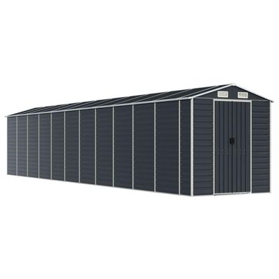 KOIECETA Metal Garden Shed with Sloped Roof and Handles, Anthracite, 191 x 980 x 198 cm