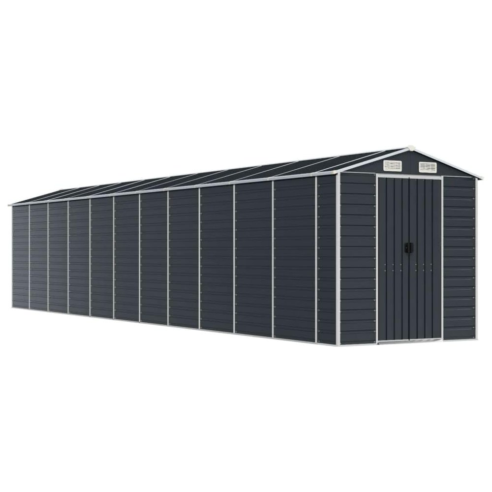 KOIECETA Metal Garden Shed with Sloped Roof and Handles, Anthracite, 191 x 980 x 198 cm
