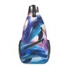 BTCOWZRV Galaxy Dolphins Sling Backpack, Adjustable Crossbody Chest Bag, Black, One Size view 1