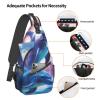 BTCOWZRV Galaxy Dolphins Sling Backpack, Adjustable Crossbody Chest Bag, Black, One Size view 4