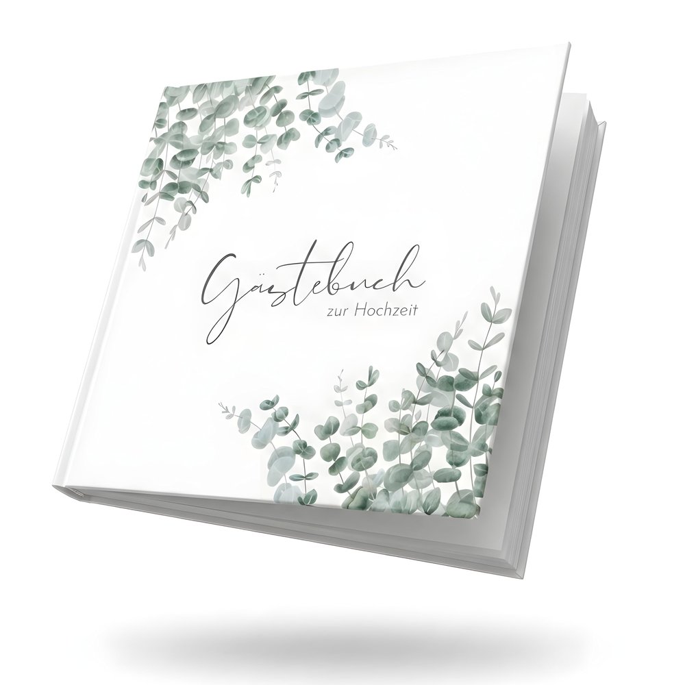 MAVANTO Wedding Guest Book with Blank Pages – Eucalyptus