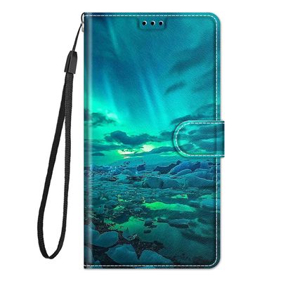 Guxira Leather Flip Case for Samsung Galaxy A25 5G, Patterned 360° Protective Cover with Card Slots, Light